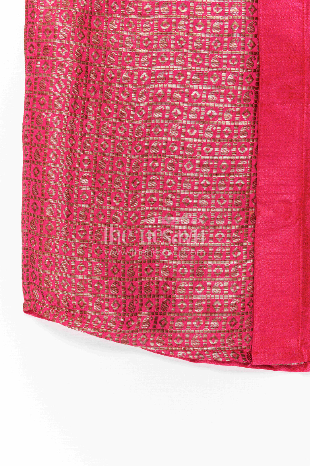 The Nesavu Boys Silk Shirt Boys Raw Silk Shirt for Cultural Events and Festive Celebrations Nesavu Nesavu Boys Raw Silk Shirt With Designer Jacquard Panel For Festive And Cultural Occasions