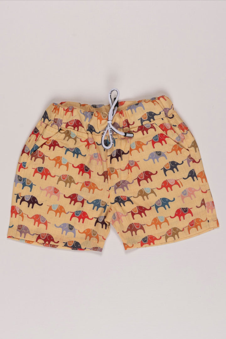 The Nesavu Boys Casual Set Boys Safari Parade Co-ord Set: Vibrant Casual Shirt and Shorts Combo Nesavu Boys Safari Animal Print Casual Set | Fun and Comfortable Kids Outfit | The Nesavu