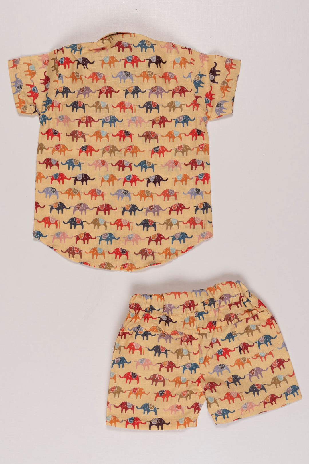 The Nesavu Boys Casual Set Boys Safari Parade Co-ord Set: Vibrant Casual Shirt and Shorts Combo Nesavu Boys Safari Animal Print Casual Set | Fun and Comfortable Kids Outfit | The Nesavu