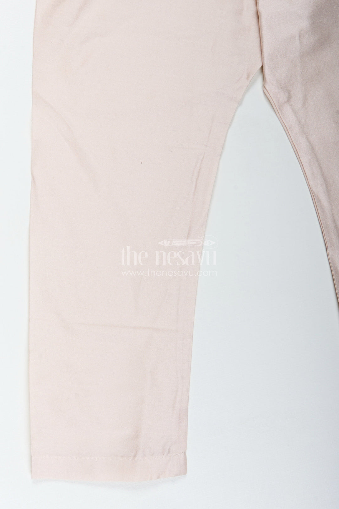 The Nesavu Boys Jacket Sets Boys Sherwani Jacket in Beige Viscose Blend with Sequin Embroidery and Coordinated Kurta Pants Nesavu Nesavu Boys Beige Sherwani Jacket Embroidered Sequins Viscose Fabric Coordinated Set