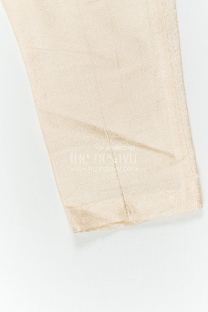 The Nesavu Boys Dothi Set Boys Sherwani Set for Festive Wear and Cultural Celebrations Nesavu Nesavu Boys Sherwani Set For Festive Wear With Designer Jacket And Traditional Dhoti Outfit