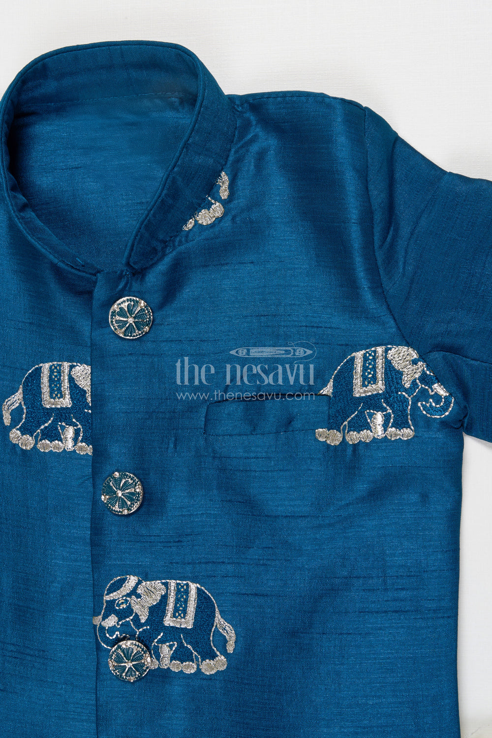 The Nesavu Boys Sherwani Boys Sherwani Set for Weddings and Traditional Events Nesavu Nesavu boys sherwani thread embroidery weddings festive Indian functions