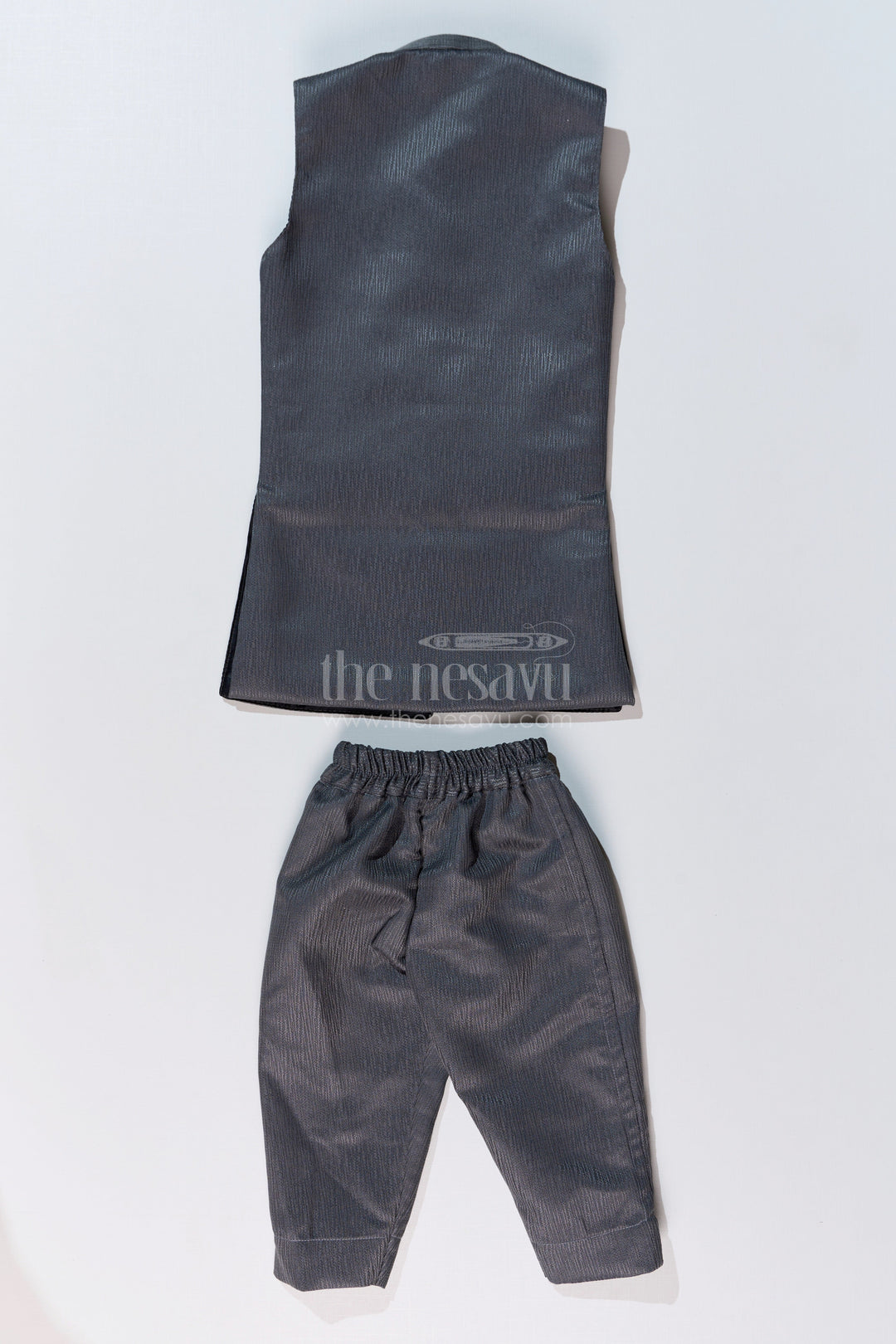 The Nesavu Boys Jacket Sets Boys Sherwani with Long Jacket in Silk Blend with Designer Embroidery and Elegant Detailing Nesavu Nesavu Boys Sherwani Long Jacket Silk Blend Designer Embroidery Regal Charm