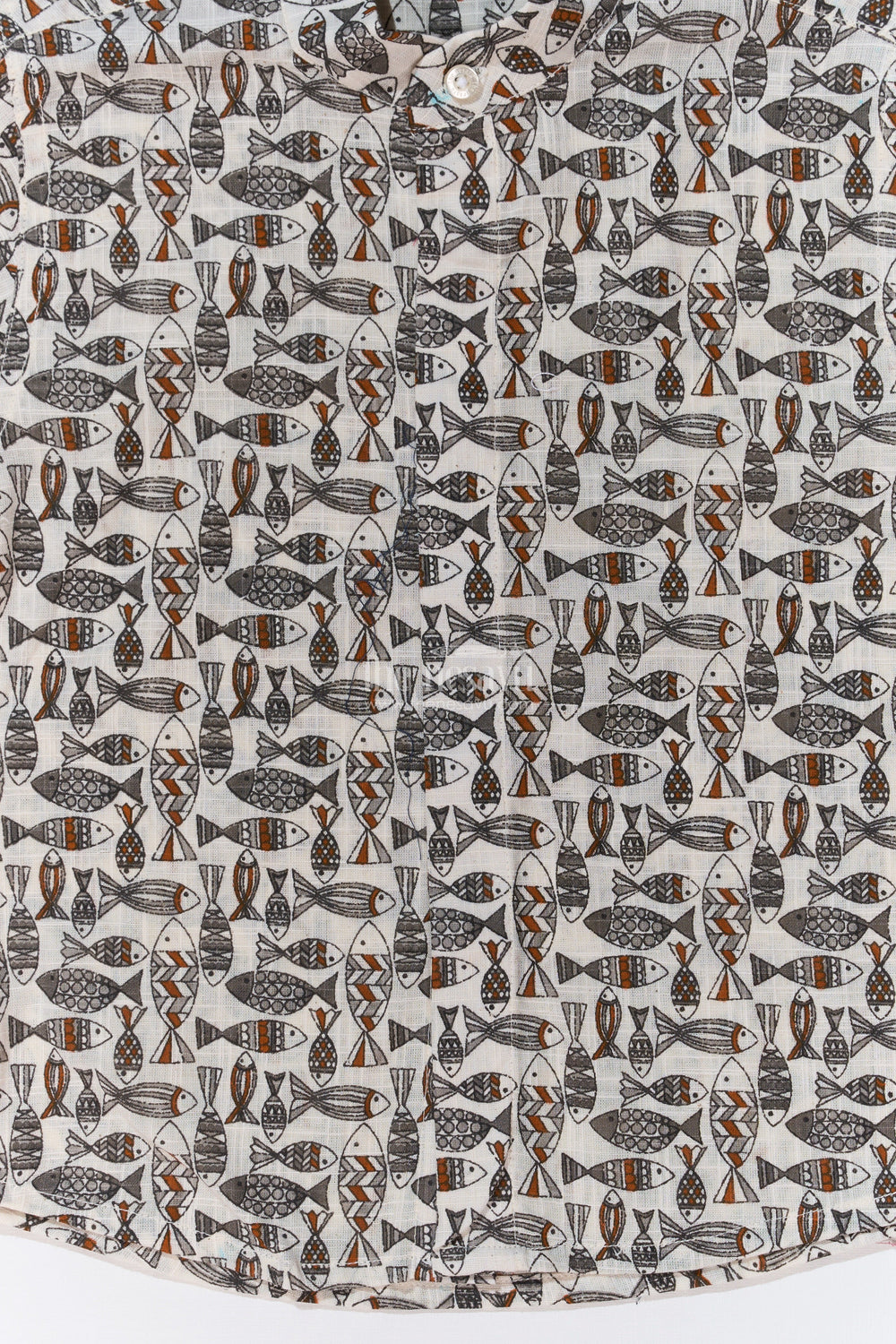 The Nesavu Boys Cotton Shirt Boys Shirt Casual Dresses in Cotton Block Print with Tribal Fish Design Nesavu Nesavu Boys Shirt Casual Dresses Cotton Block Print Ethnic Fish Pattern