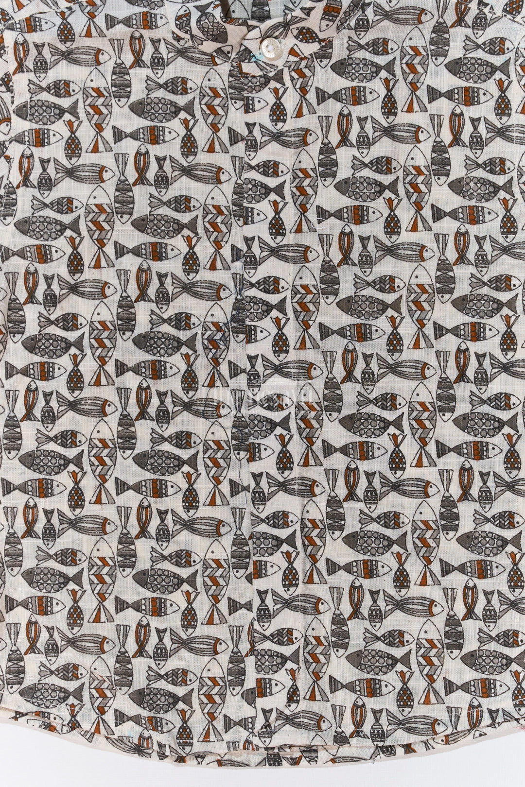 The Nesavu Boys Cotton Shirt Boys Shirt Casual Dresses in Cotton Block Print with Tribal Fish Design Nesavu Nesavu Boys Shirt Casual Dresses Cotton Block Print Ethnic Fish Pattern