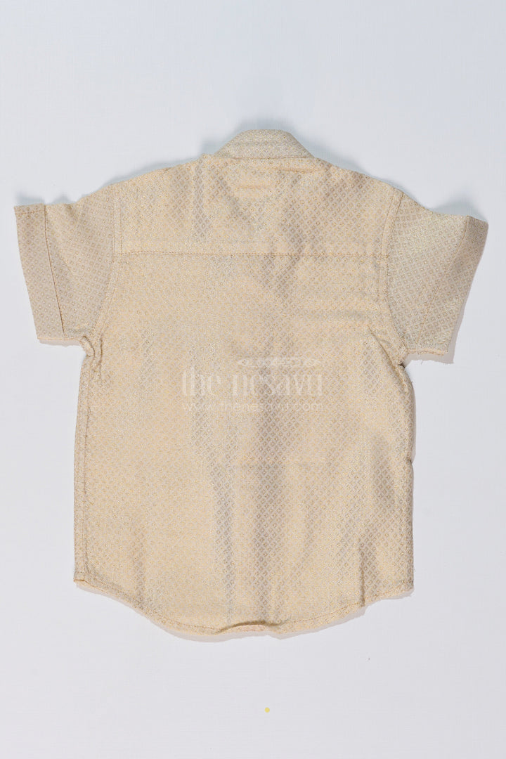 The Nesavu Boys Silk Shirt Boys Shirt New Design with Embroidered Elephant Motif and Mandarin Collar Nesavu Nesavu Boys Shirt New Design Elephant Embroidery Mandarin Collar