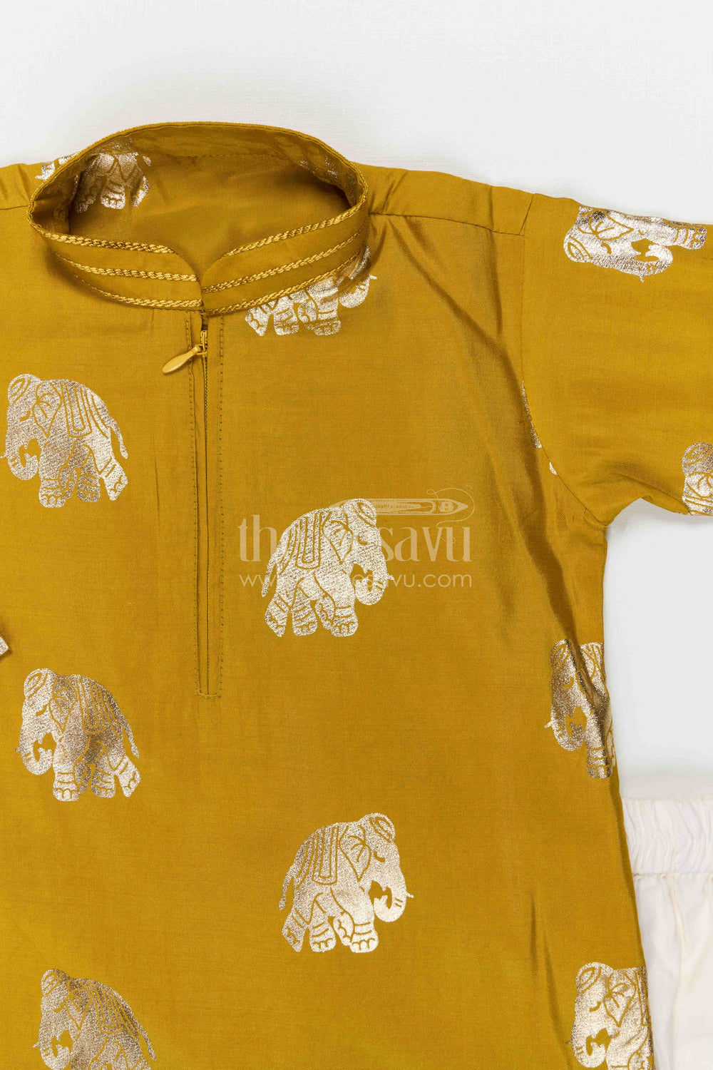 The Nesavu Boys Kurtha Set Boys Silk Kurta Set for Festive Celebrations and Family Gatherings Nesavu Nesavu boys silk blend kurta set for festive celebrations and traditional occasions