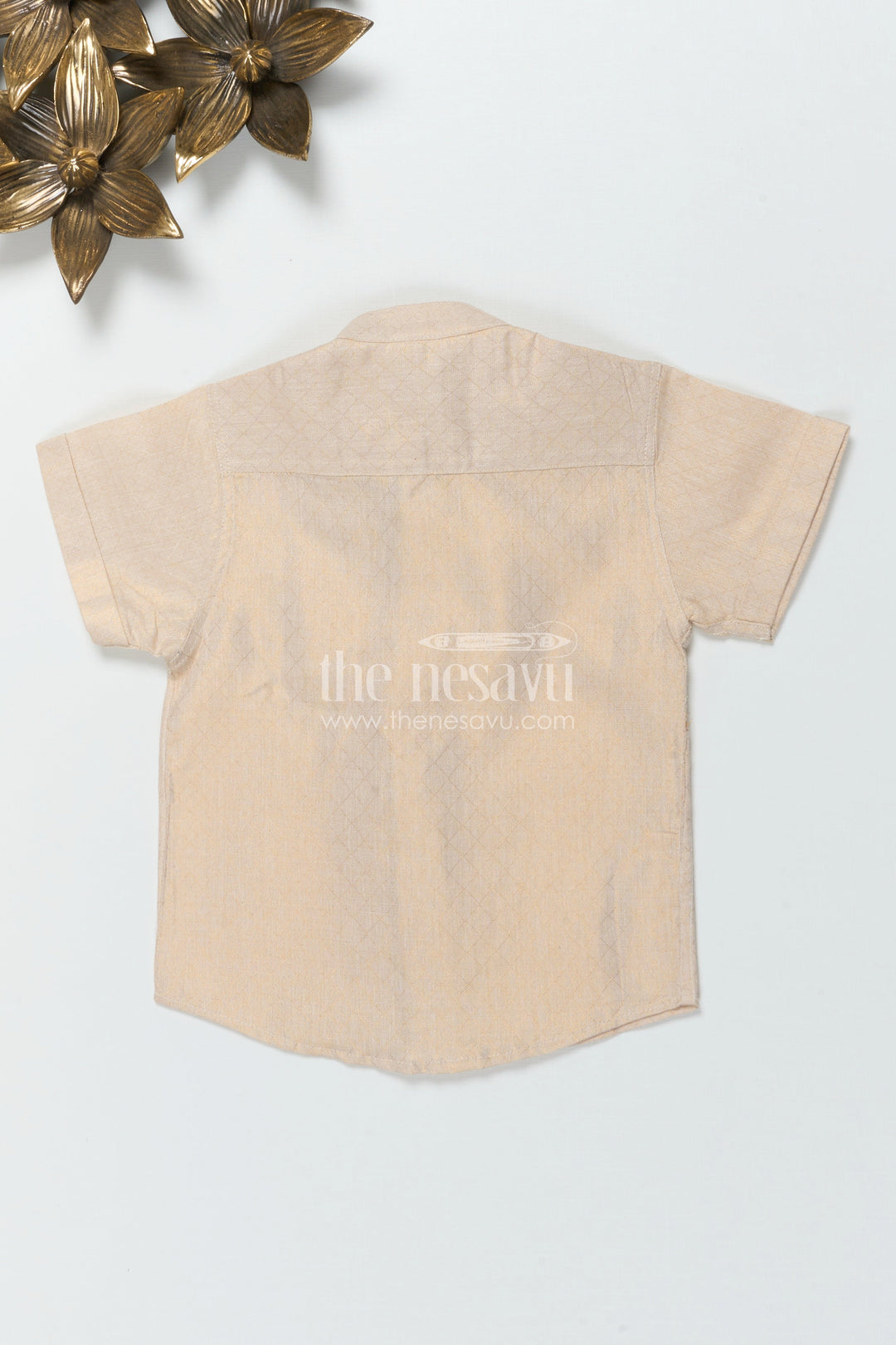 The Nesavu Boys Silk Shirt Boys Silk Shirt for Ethnic Functions and Formal Wear Nesavu Nesavu boys plain tissue silk shirt for ethnic festivals and traditional celebrations