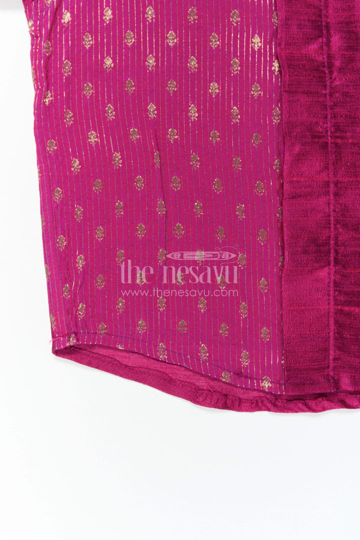 The Nesavu Boys Silk Shirt Boys Silk Shirt for Wedding Receptions and Festive Portraits Nesavu Nesavu Boys Raw Silk Shirt With Jacquard Panel For Wedding Receptions And Festive Occasions