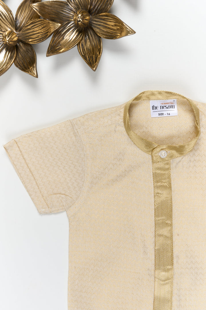 The Nesavu Boys Silk Shirt Boys Silk Shirt for Weddings and Traditional Wear Nesavu Nesavu boys cotton tissue silk shirt for weddings and traditional celebrations