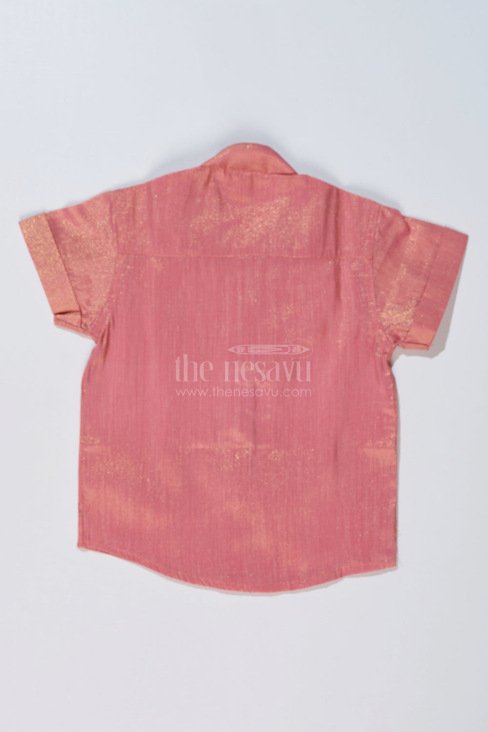The Nesavu Boys Silk Shirt Boys Silk Shirt with Embroidered Heart Motif and Mandarin Collar for Festive Wear Nesavu Nesavu Boys Silk Shirt Heart Embroidery Mandarin Collar Traditional Wear
