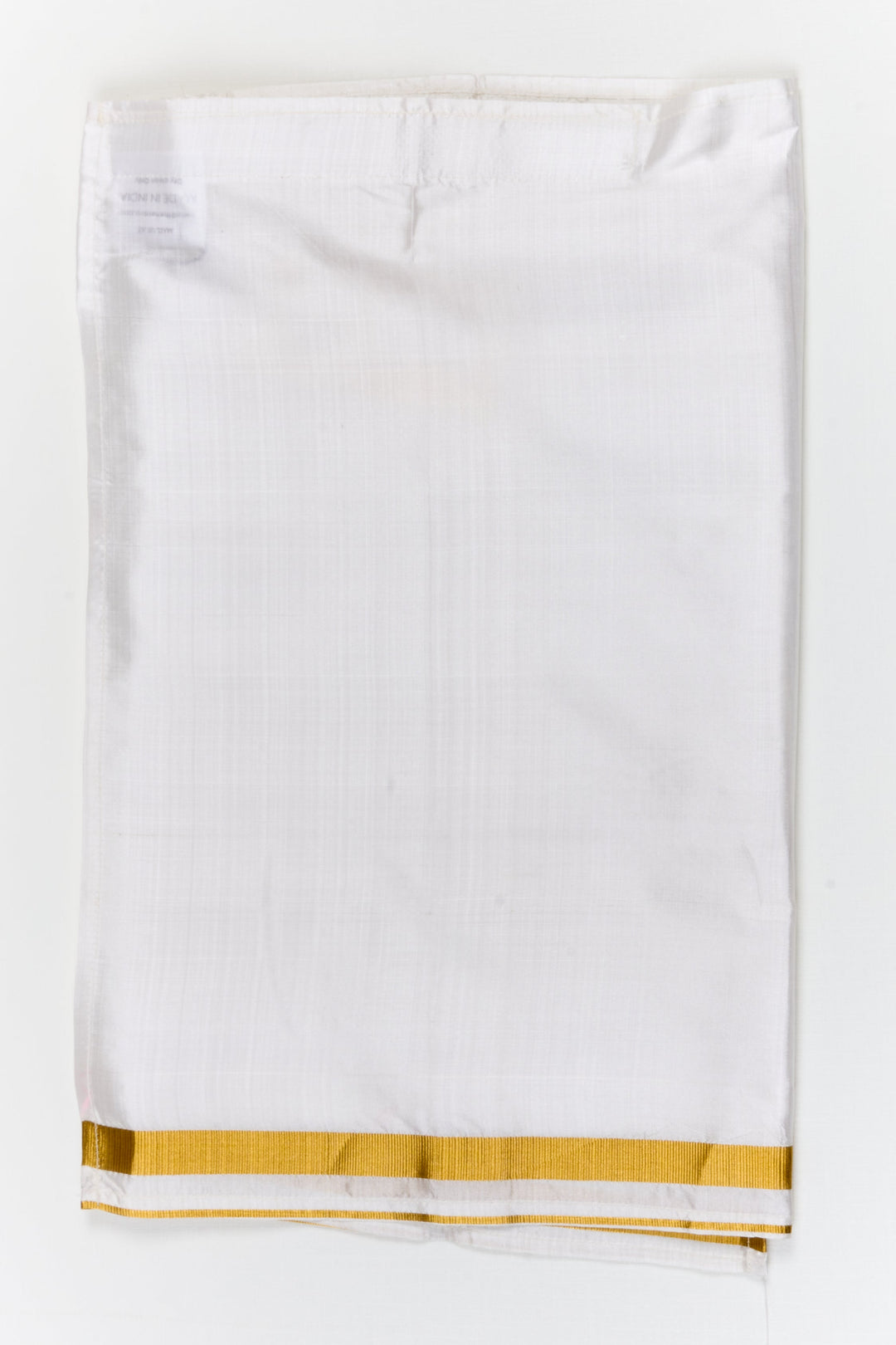 The Nesavu Boys Vesti Boys Silk Vesti for Temple Visits and Cultural Wear Nesavu 14 (6M) / White / Silk D050A-14 Nesavu boys silk vesti with traditional zari border – ideal for temples, poojas and ethnic occasions