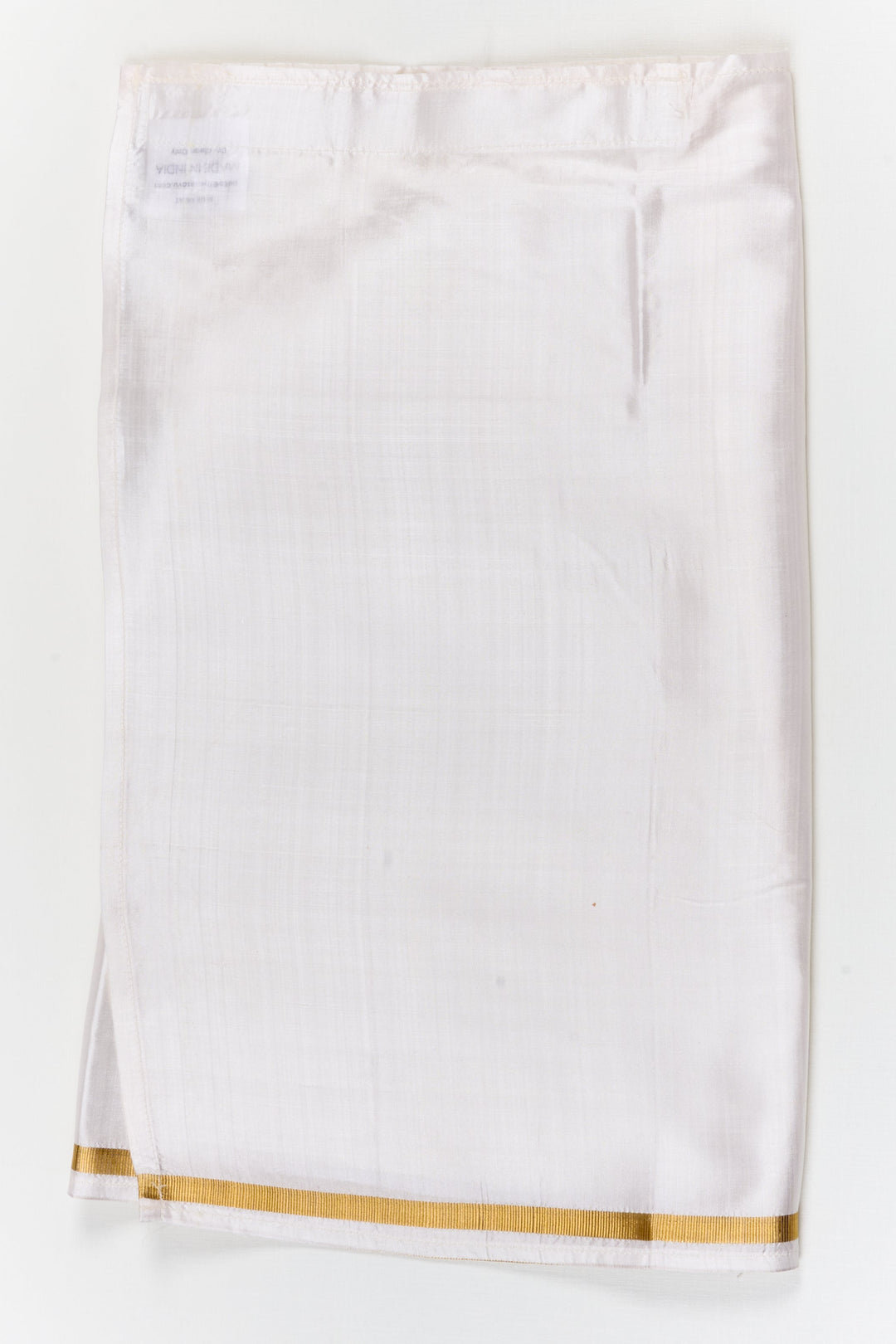 The Nesavu Boys Vesti Boys Silk Vesti for Traditional Poojas and Simple Ethnic Wear Nesavu 14 (6M) / White / Silk D054C-14 Nesavu boys silk vesti with subtle zari border – ideal for poojas, school ethnic days and temple wear