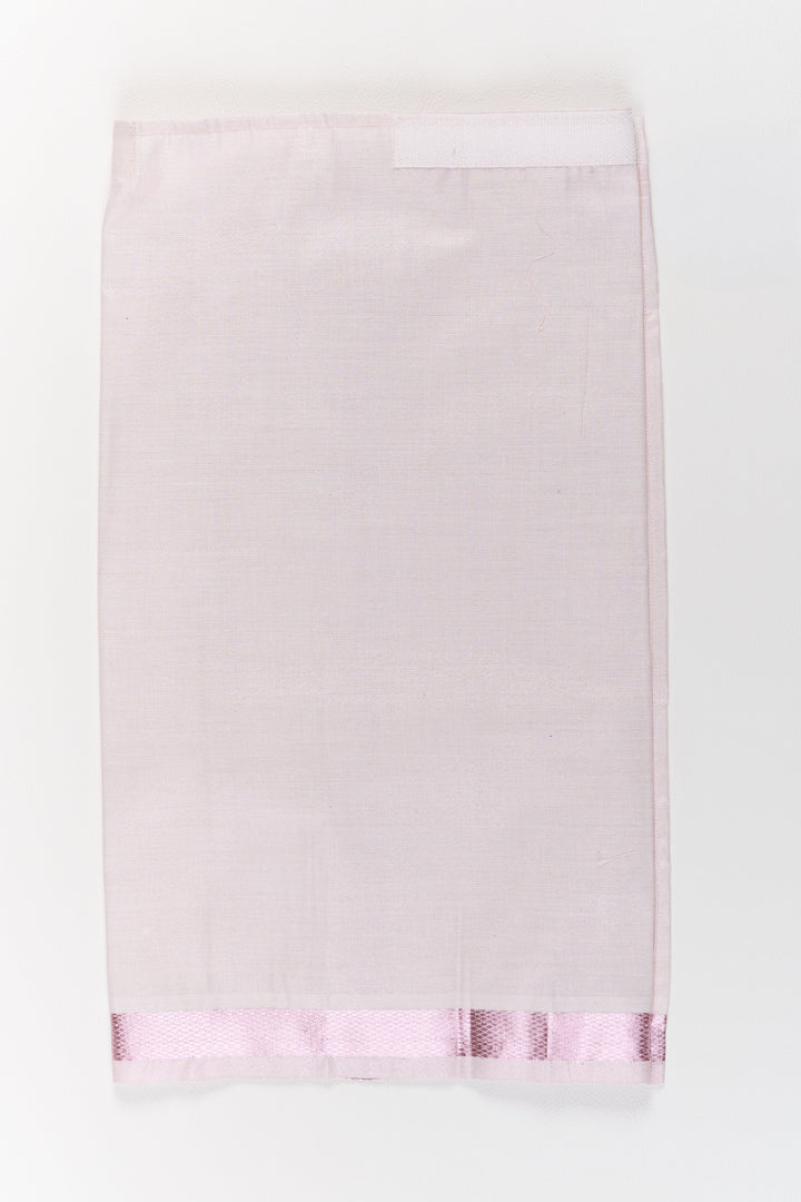 The Nesavu Boys Vesti Boys Silk Vesti with Light Pink Zari Border for Traditional Ceremonies Nesavu Nesavu Boys Silk Vesti Light Pink Zari Border Adi Traditional Ceremonies Festivals