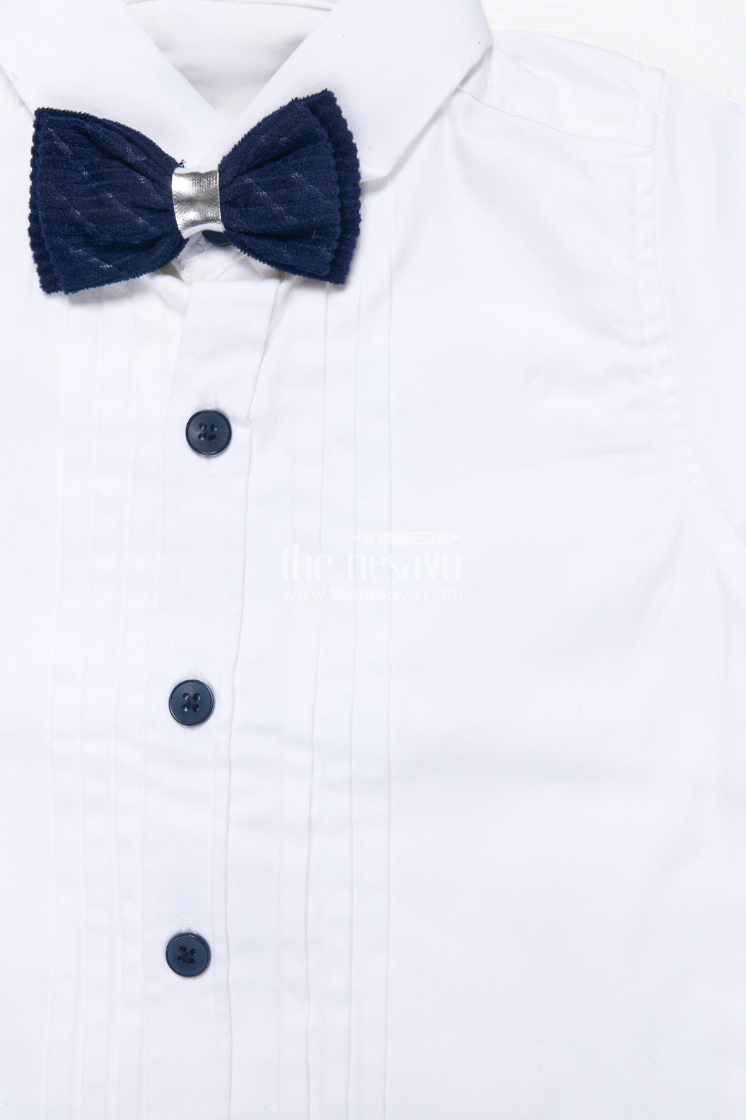 The Nesavu Boys Casual Set Boys Smart Casual Set with Corduroy Vest for Birthdays and Gatherings Nesavu Nesavu boys smart casual set corduroy vest bowtie birthdays special outings