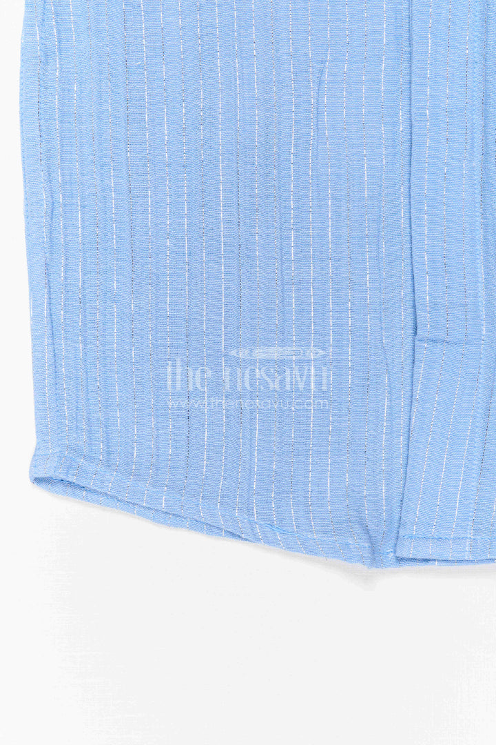 The Nesavu Boys Cotton Shirt Boys Smart Shirt for Birthday Party Styling Nesavu Nesavu Boys Smart Shirt For Birthday Party Styling With Lurex Zari Cotton And Chest Applique