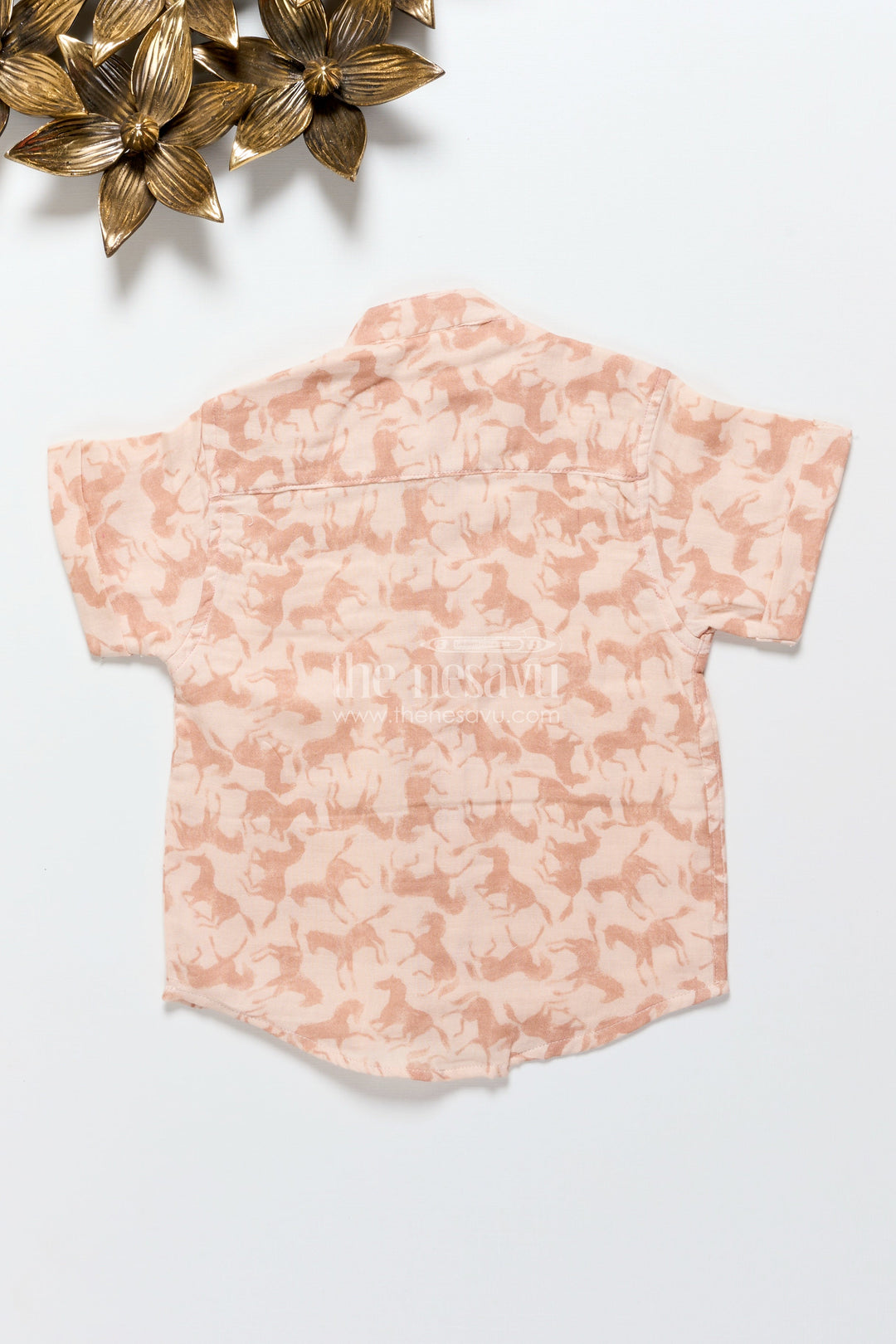The Nesavu Boys Cotton Shirt Boys Soft Muslin Shirt for Everyday Comfort and Casual Style Nesavu Nesavu boys printed muslin cotton shirt everyday wear summer outings school casuals
