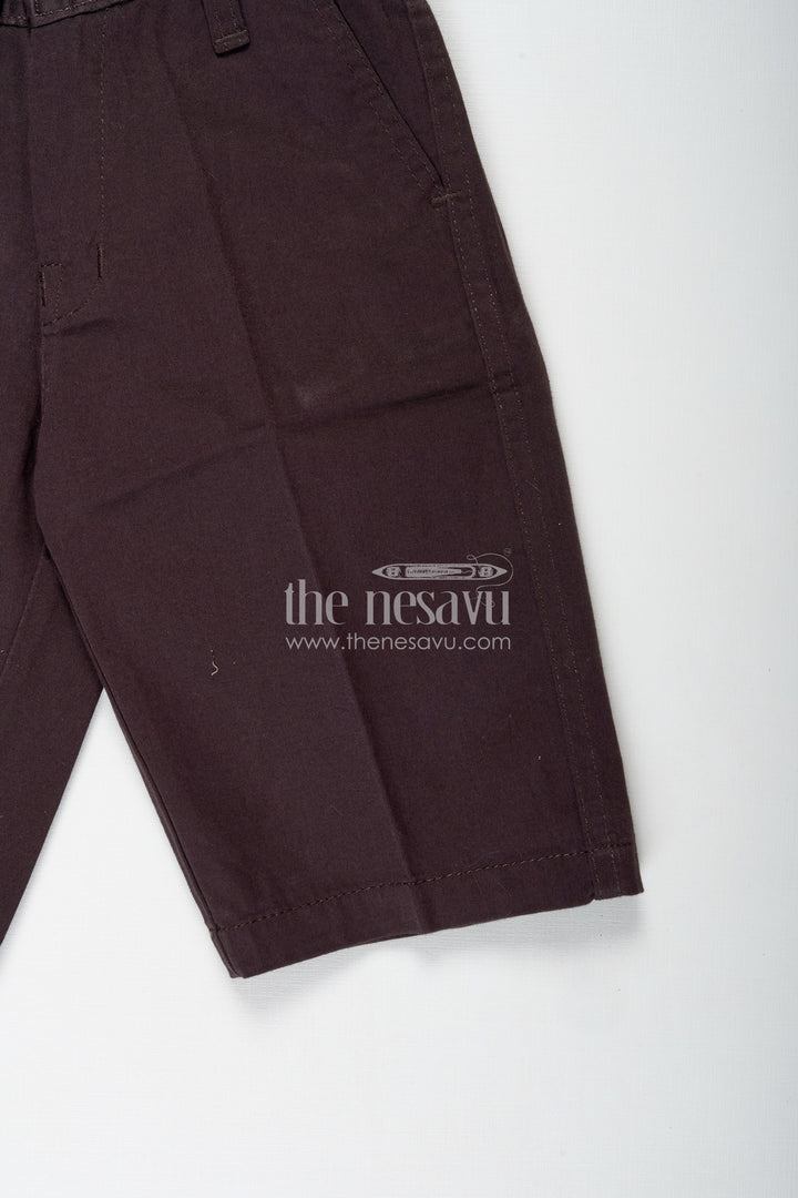 The Nesavu Boys Shorts Boys Stretch Waist Shorts in Cotton Blend with Straight Fit and Handy Pockets for Comfortable Wear Nesavu Nesavu Boys Stretch Waist Cotton Blend Shorts Clean Lines All Day Comfort Fit