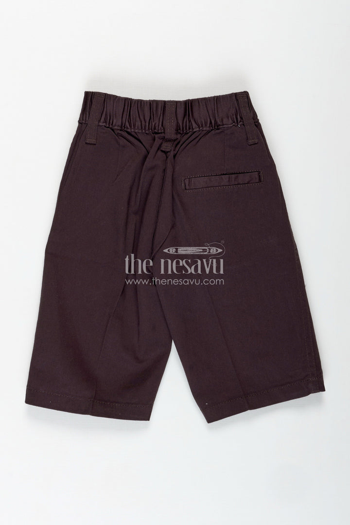 The Nesavu Boys Shorts Boys Stretch Waist Shorts in Cotton Blend with Straight Fit and Handy Pockets for Comfortable Wear Nesavu Nesavu Boys Stretch Waist Cotton Blend Shorts Clean Lines All Day Comfort Fit