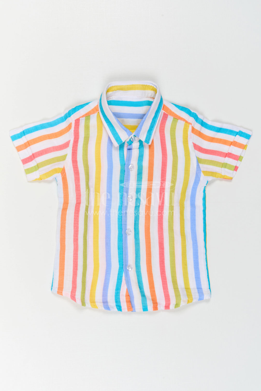 The Nesavu Boys Cotton Shirt Boys Striped Cotton Shirt for Casual Outings and Summer Wear Nesavu Nesavu boys striped cotton shirt for casual outings and summer wear breathable kids shirt