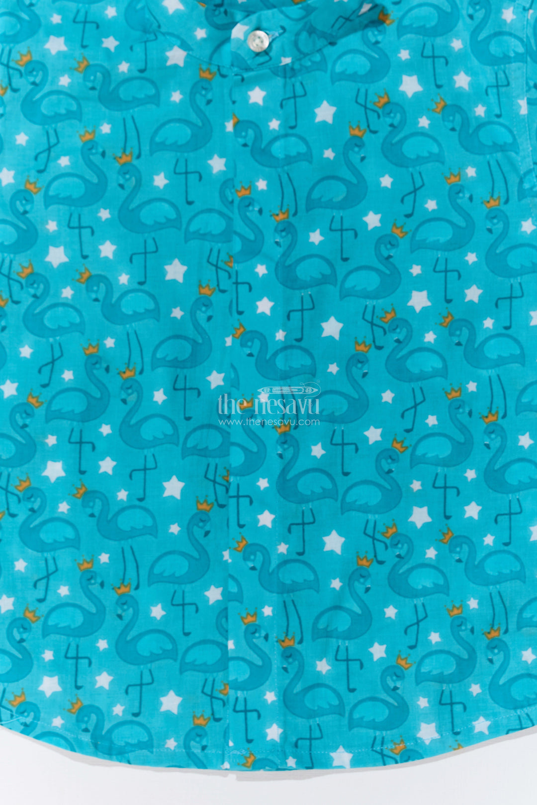 The Nesavu Boys Cotton Shirt Boys Stylish Casual Shirts in Cotton Block Print with Playful Flamingo Design Nesavu Nesavu Boys Stylish Casual Shirts Cotton Block Print Flamingo Print