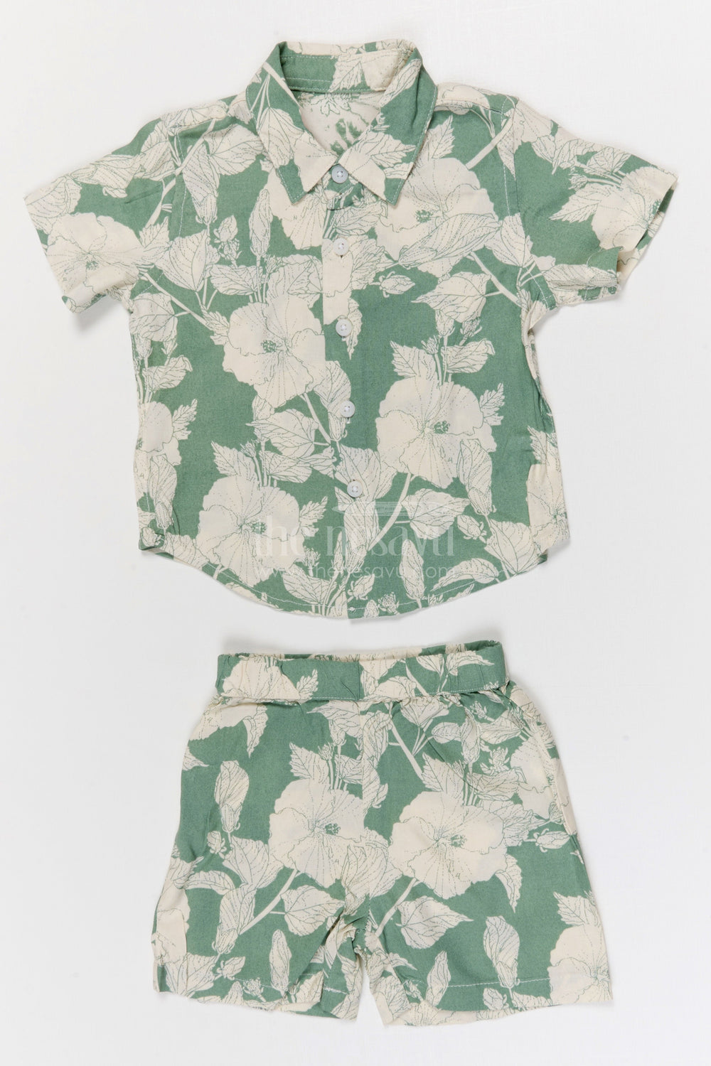 The Nesavu Boys Casual Set Boys Summer Co Ord Set for Vacations and Weekend Wear Nesavu 12 (3M) / Pink / Cotton BCS555A-12 Nesavu Boys Summer Cotton Co Ord Set With Digital Print For Vacations Casual Wear And Playtime