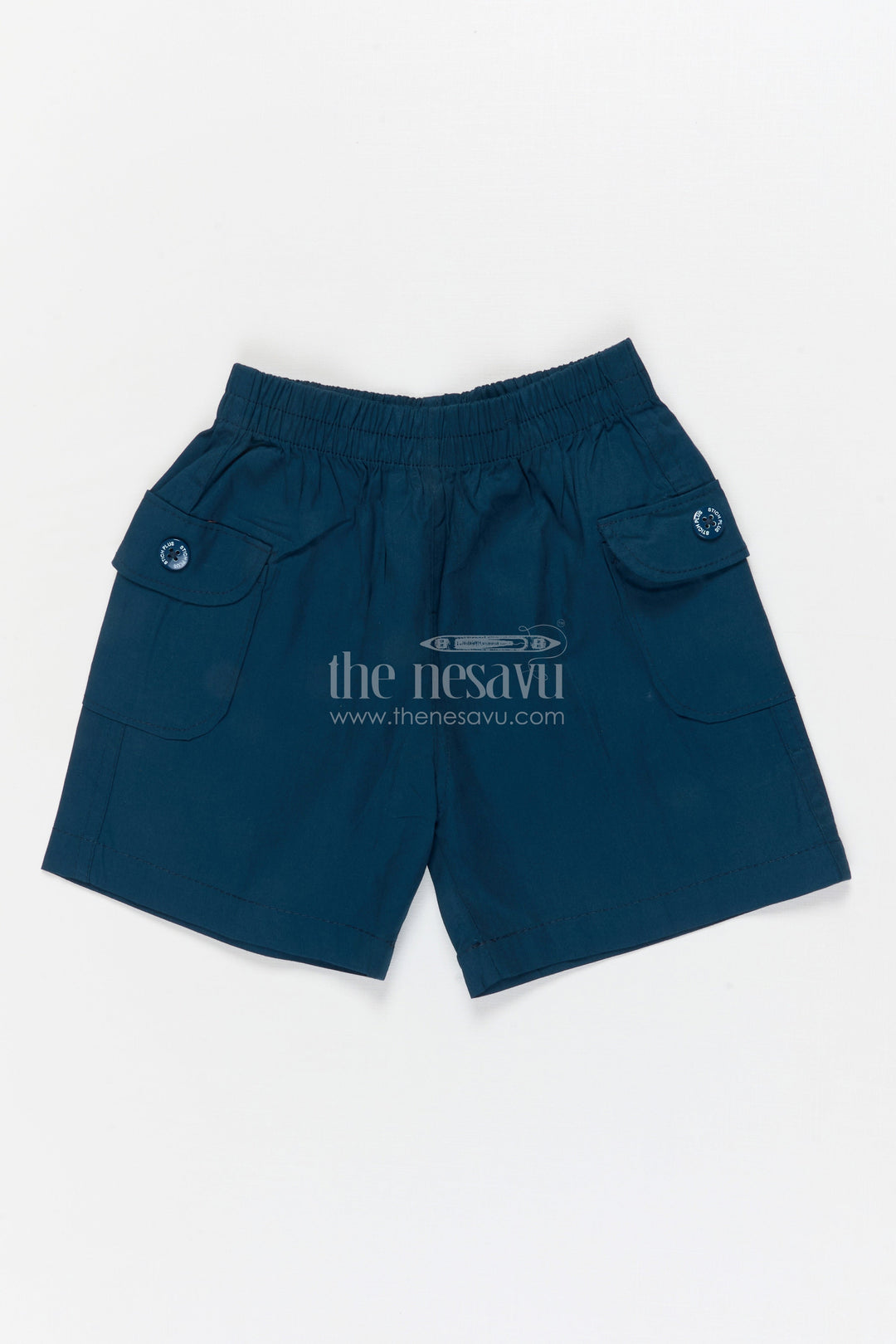The Nesavu Boys Shorts Boys Tailored Cotton Shorts for Daily School Routines Nesavu 16 (1Y) / Blue / Cotton BWS072F-16 Nesavu boys cotton shorts with elastic waist and tailored look – perfect for school and everyday use