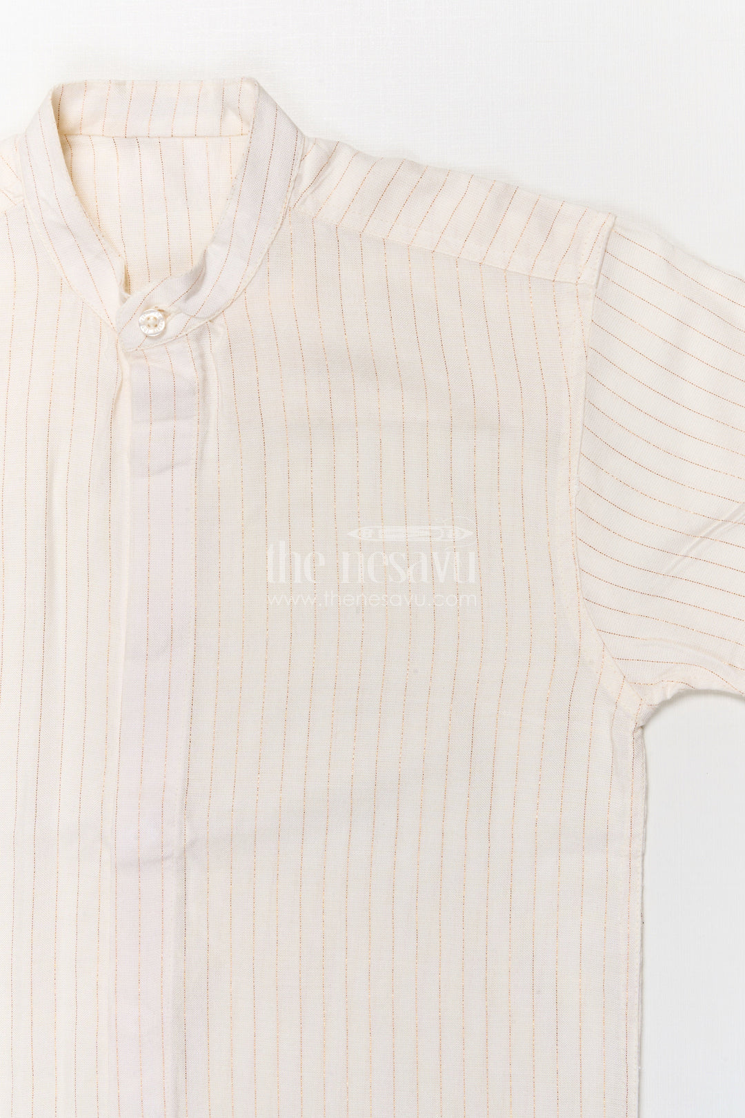 The Nesavu Boys Silk Shirt Boys Tissue Silk Shirt for Ethnic Celebrations and Family Events Nesavu Nesavu boys silk shirt in tissue fabric with subtle pattern for traditional festive dressing