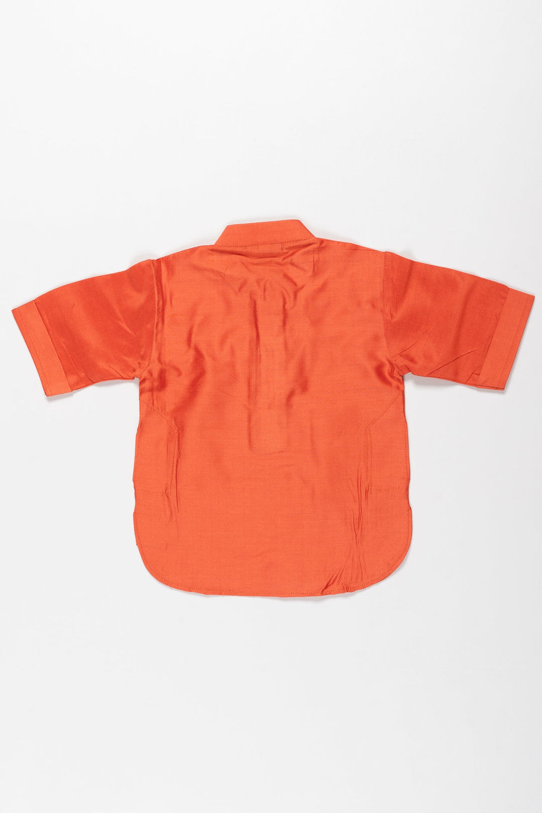 The Nesavu Boys Kurtha Shirt Boys Traditional Kurta Shirt in Rustic Orange - Elegance Meets Comfort Nesavu Traditional Boys Kurta Shirt | Rustic Orange Comfort Wear | The Nesavu