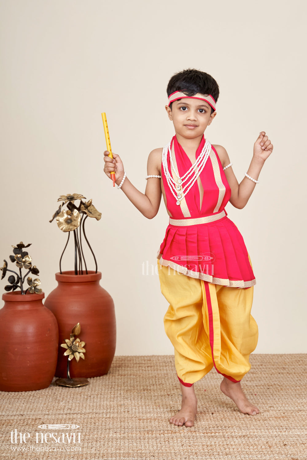 The Nesavu Boys Vesti Boys traditional vesti set with angavastram and accessories Nesavu Nesavu boys cotton vesti set angavastram accessories