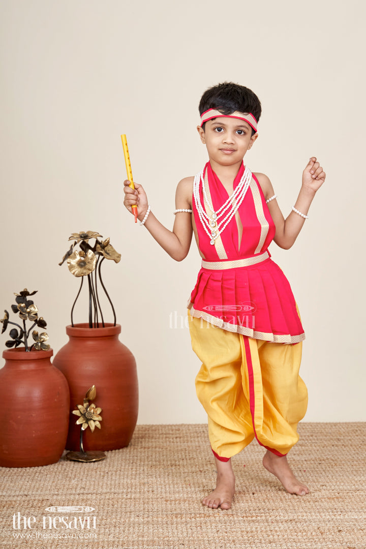 The Nesavu Boys Vesti Boys traditional vesti set with angavastram and accessories Nesavu Nesavu boys cotton vesti set angavastram accessories