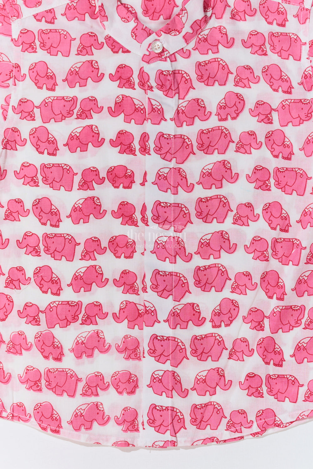 The Nesavu Boys Cotton Shirt Boys Trendy Cotton Shirts in Cotton Block Print with Cute Elephant Motif Nesavu Nesavu Boys Trendy Cotton Shirt Cotton Block Print Playful Elephant Print
