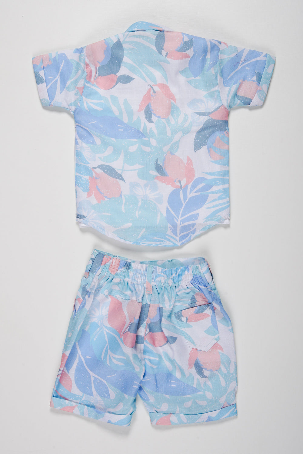 The Nesavu Boys Casual Set Boys Tropical Summer Combo: Tee, Printed Shirt & Shorts Set Nesavu Versatile Boys Tee   Tropical Print Shorts Set | Summer Essentials | The Nesavu