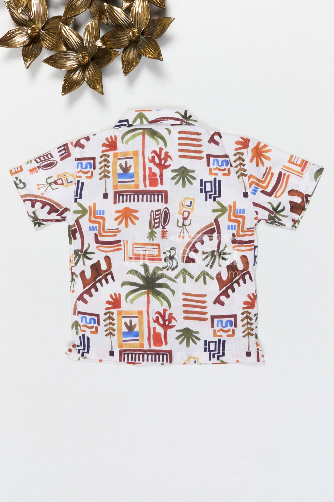 The Nesavu Boys Cotton Shirt Boys Tropical Vacation Print Cotton Shirt for Summer Outings and Holiday Wear Nesavu Nesavu boys cotton tropical vacation print shirt for summer outings and holiday wear