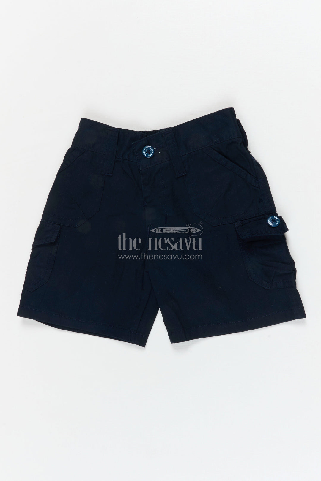 The Nesavu Boys Shorts Boys Utility Cotton Shorts for Daily Wear and Casual Play Nesavu 16 (1Y) / Blue / Cotton BWS074A-16 Nesavu boys cotton utility shorts with side pockets – ideal for school and daily wear