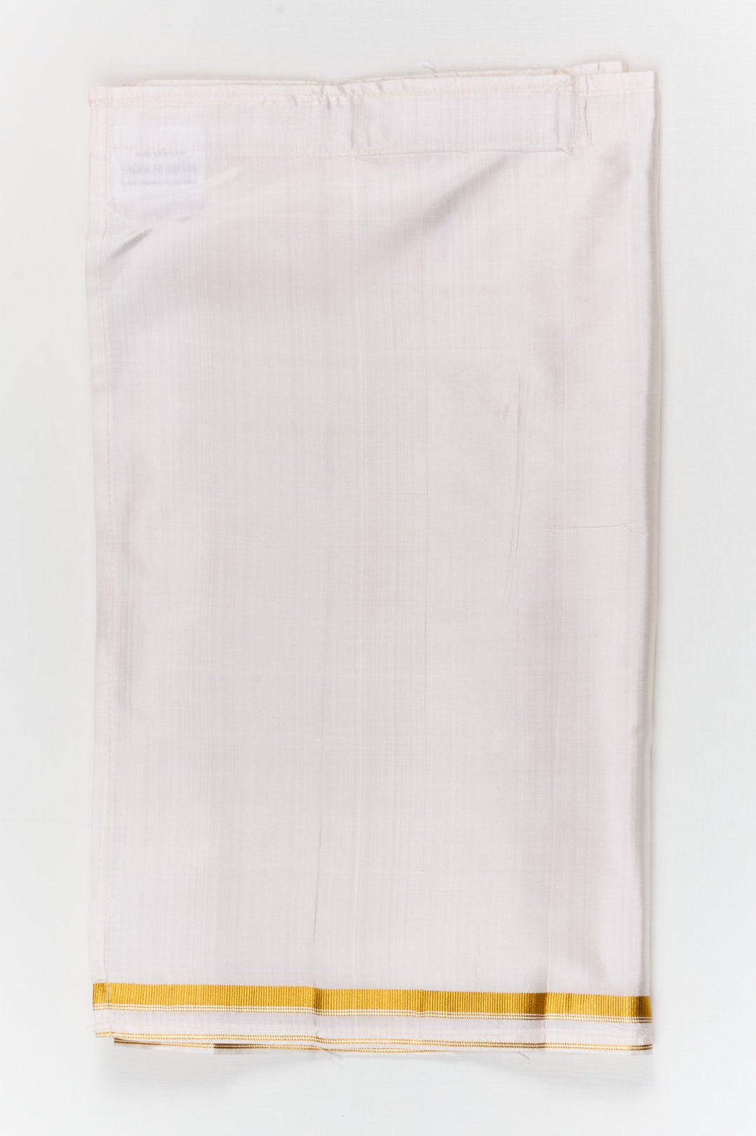 The Nesavu Boys Vesti Boys Vesti for Traditional Wear and Religious Occasions Nesavu 12 (3M) / White / Silk D054B-12 Nesavu boys traditional silk vesti with double zari line – ideal for poojas and cultural events