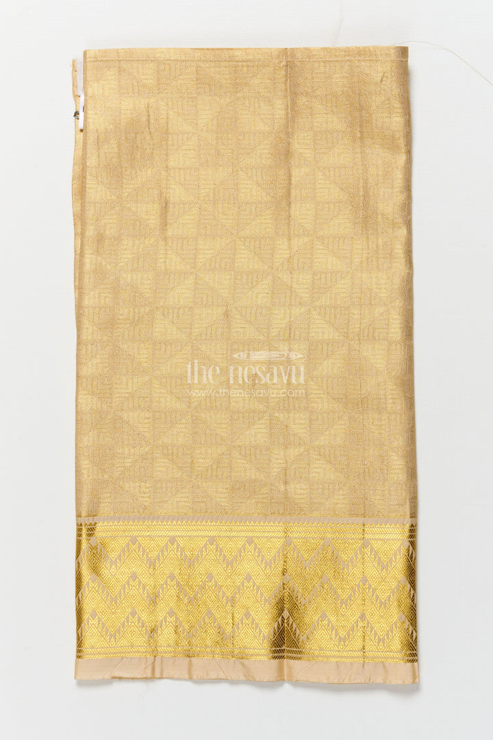 The Nesavu Boys Vesti Boys Zari Vesti for Traditional Celebrations and Temple Visits Nesavu Nesavu boys vesti embossed tissue broad zari border festivals wedding functions