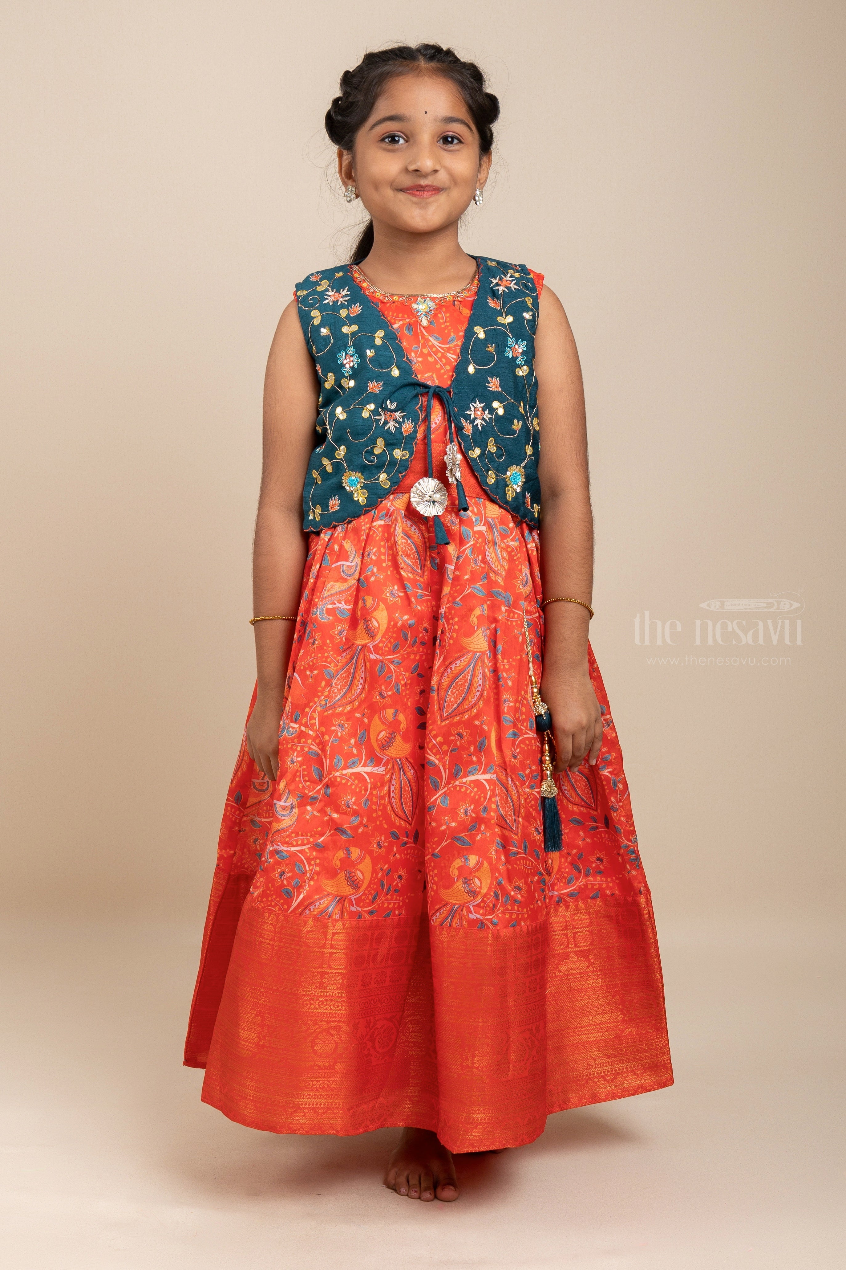 Long frock on sale with over coat