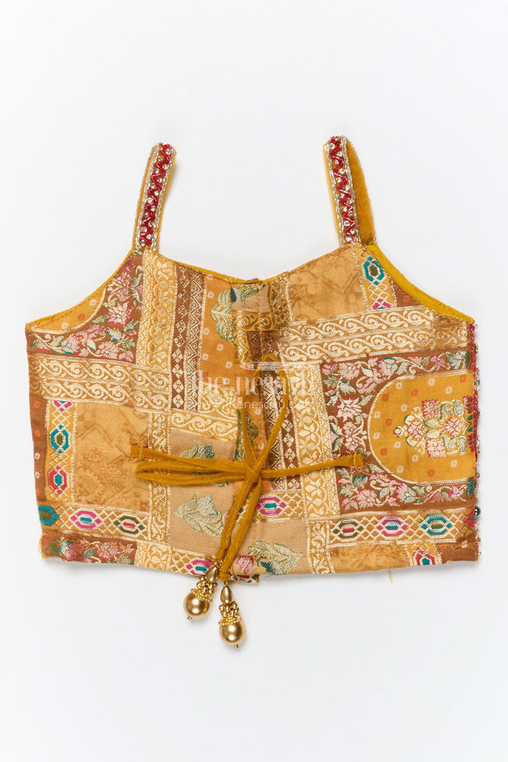 The Nesavu Girls Lehenga Choli Brocade Lehenga Choli for Girls with Festive Yoke Detailing Nesavu Nesavu brocade lehenga choli girls viscose silk perfect weddings festive occasions