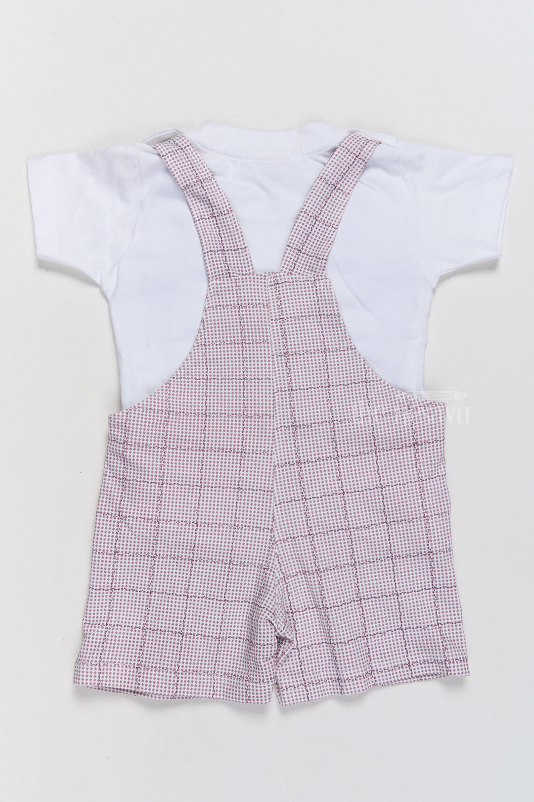 The Nesavu Baby Casual Sets Casual Babydoll Dress Pink Checked Elephant Applique Cotton Dungaree Set Nesavu Nesavu Casual Babydoll Dress Pink Checked Dungaree Set Elephant Applique