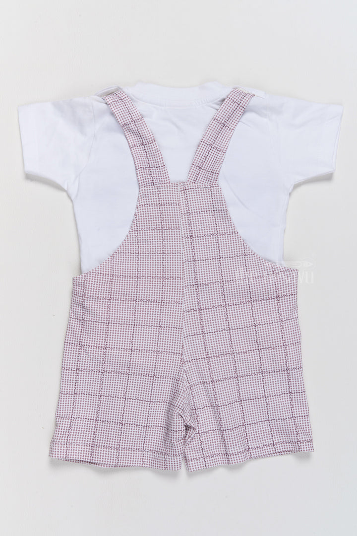 The Nesavu Baby Casual Sets Casual Babydoll Dress Pink Checked Elephant Applique Cotton Dungaree Set Nesavu Nesavu Casual Babydoll Dress Pink Checked Dungaree Set Elephant Applique
