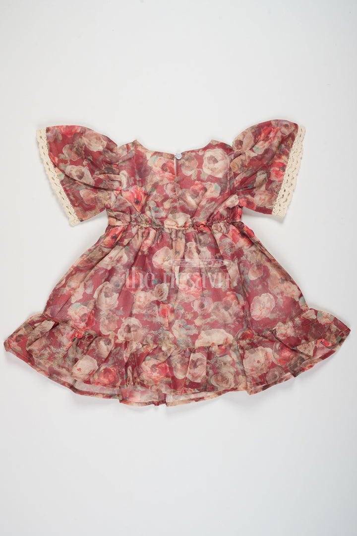 The Nesavu Girls Fancy Frock Casual Cotton Frock for Women with Floral Tissue Print and Puff Sleeves, Ideal for Summer Outings and Playdates Nesavu Casual Cotton Frock Women Floral Tissue Print Nesavu Ideal Summer Outings Playdates