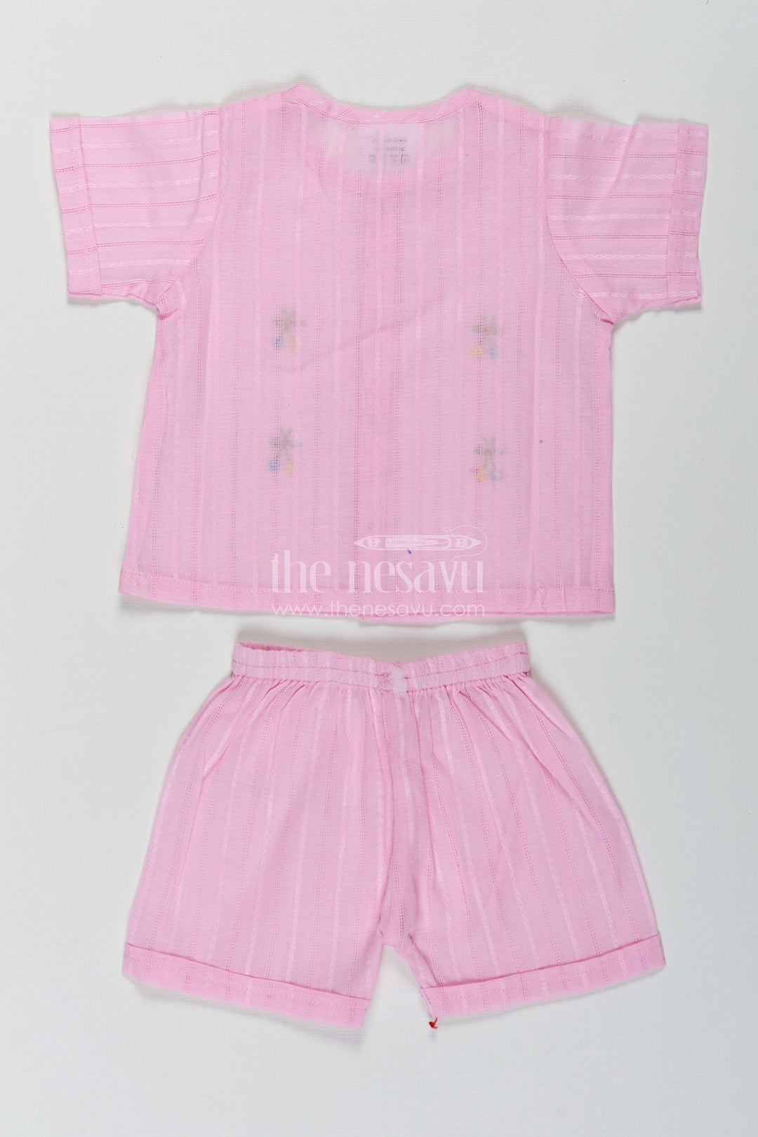 The Nesavu Baby Casual Sets Casual Dress for Birthday in Lavender Cotton with Embroidery Accents and Matching Shorts for Baby Girls Nesavu Nesavu Lavender Baby Girl Casual Dress Birthday Embroidered Cotton Top Matching Shorts