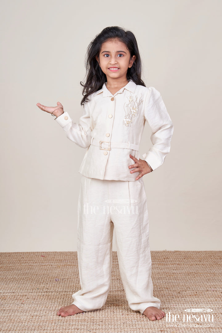 The Nesavu Girls Casual Set Casual Ethnic Wear Set for Girls Kurta and Pant In Soft Georgette Nesavu Nesavu casual ethnic set girls georgette kurta pant set daily festive wear