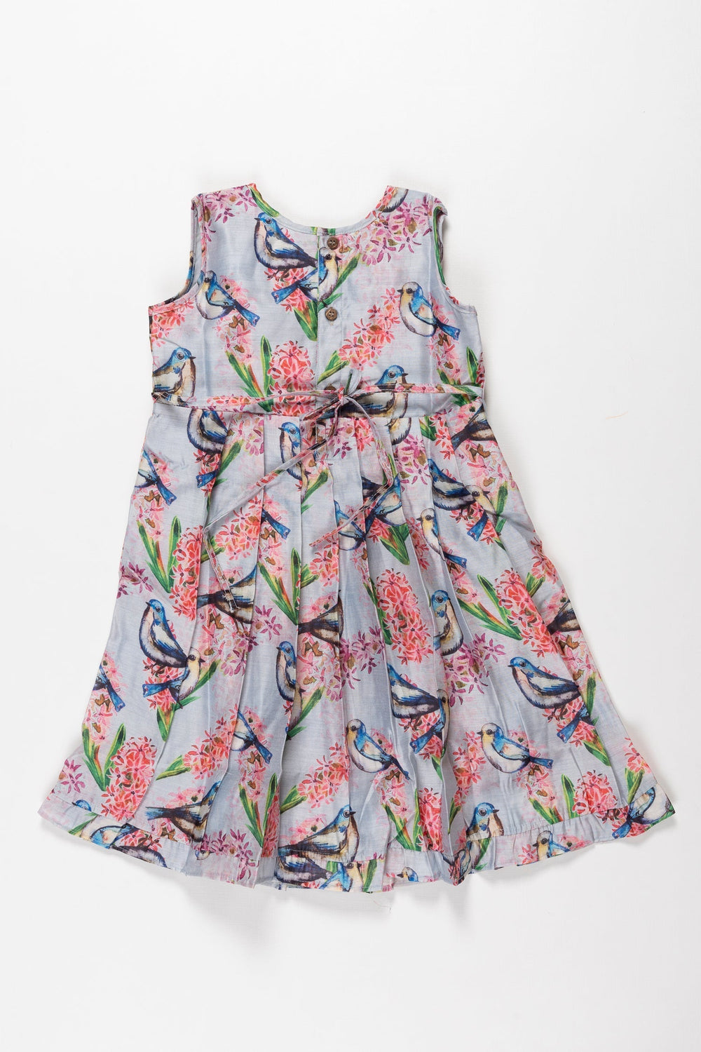 The Nesavu Girls Cotton Frock Charming Bird & Floral Printed Cotton Frock for Girls - Fresh Spring Collection Nesavu Girls Designer Cotton Print Frocks | Unique Casual Styles for Play | The Nesavu