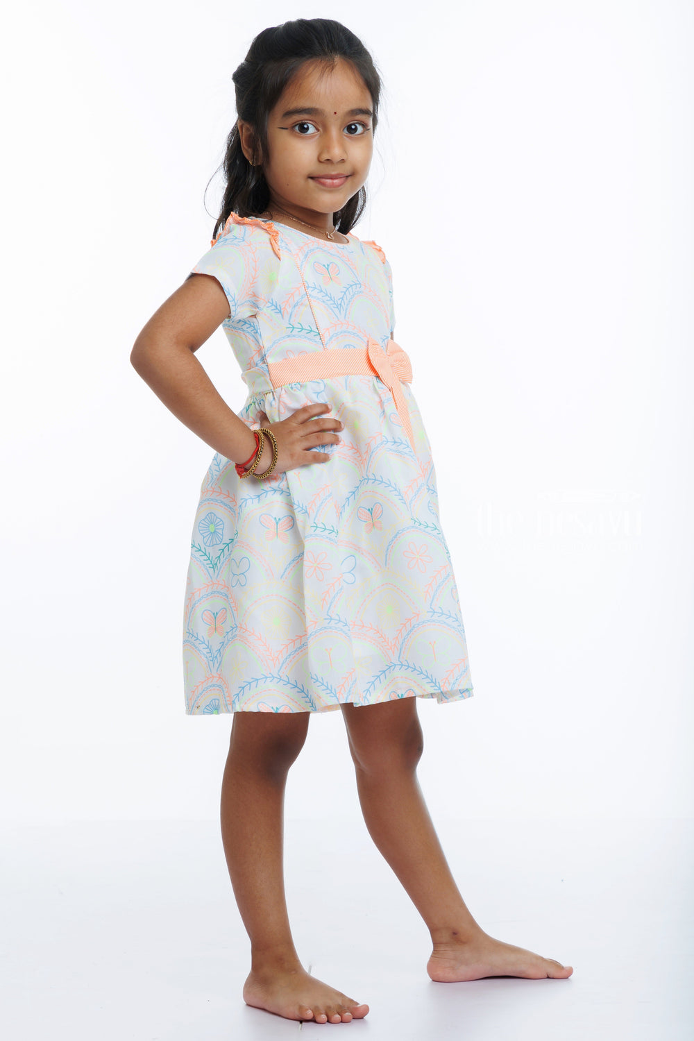 The Nesavu Girls Cotton Frock Charming Cotton Frock for Young Girls - Perfect for Festivities and Daily Wear Nesavu Buy Girls A line Cotton Frocks Online | Festive  Casual Cotton Dresses for Girls | The Nesavu