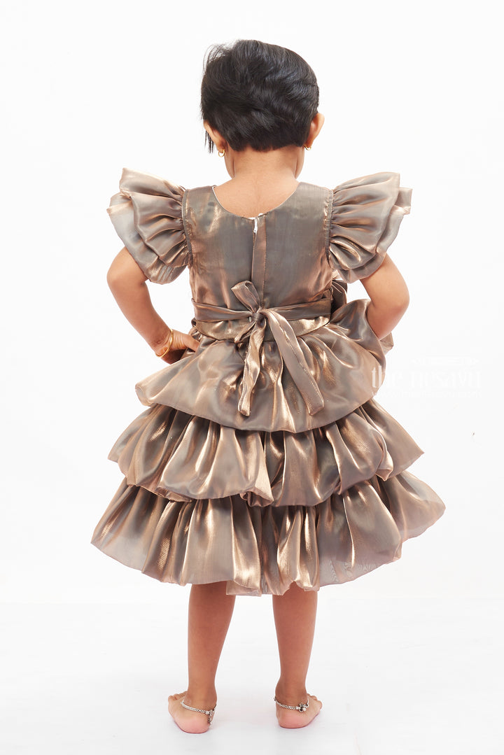 The Nesavu Girls Fancy Party Frock Charming Grey Organza Party Frock for Girls Festive Gala Nesavu Discover the Grey Organza Girls Frock | Perfect for Every Festive Occasion | The Nesavu