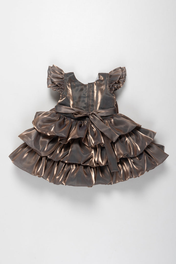 The Nesavu Girls Fancy Party Frock Charming Grey Organza Party Frock for Girls Festive Gala Nesavu Discover the Grey Organza Girls Frock | Perfect for Every Festive Occasion | The Nesavu