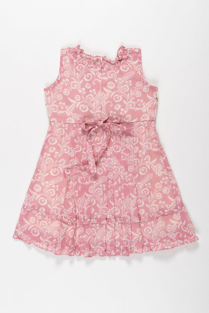 The Nesavu Girls Cotton Frock Charming Petal: Girls Pink Paisley Cotton Frock with Embroidery Detail Nesavu Buy Pink Paisley Embroidered Cotton Frock for Girls | Everyday Elegance | The Nesavu