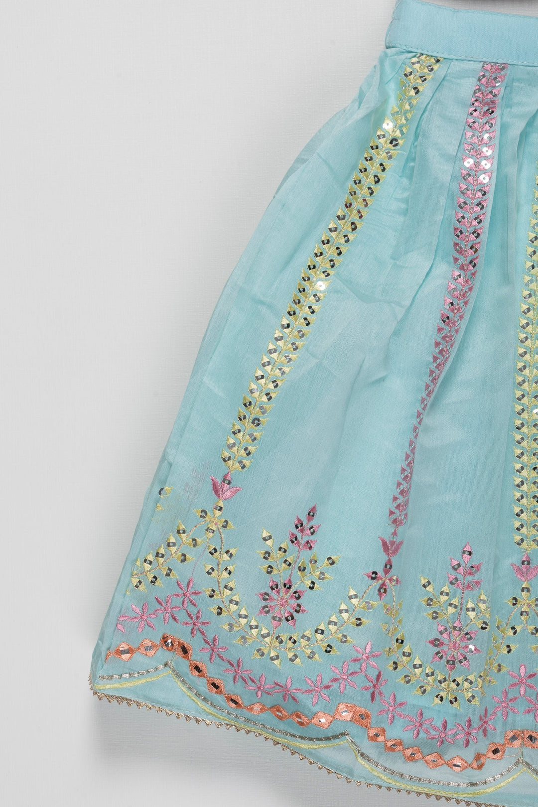 Pink Blouse Blue Lehenga Choli Set The Nesavu – The Nesavu